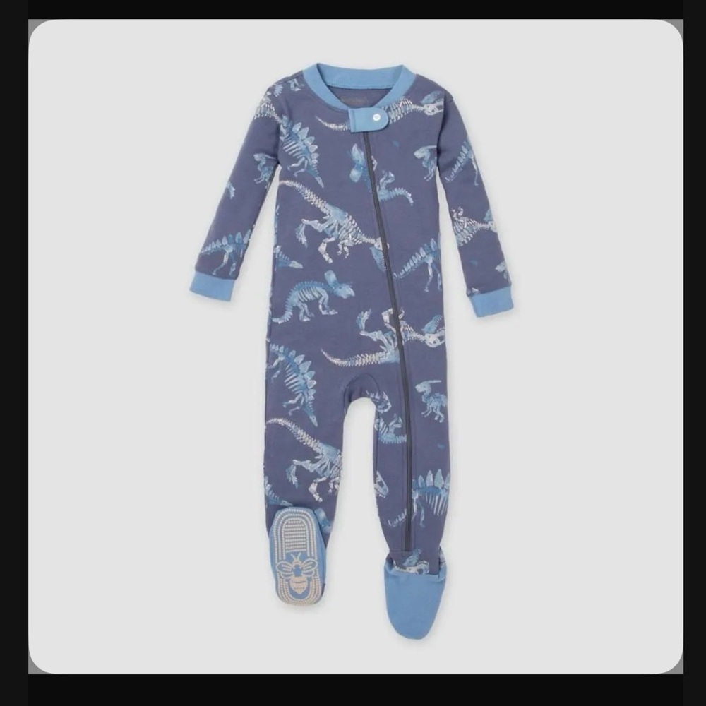 Burt's Bees Baby® Dinosaur Snug Fit Footed Pajama Onesie - Dark Blue 18M